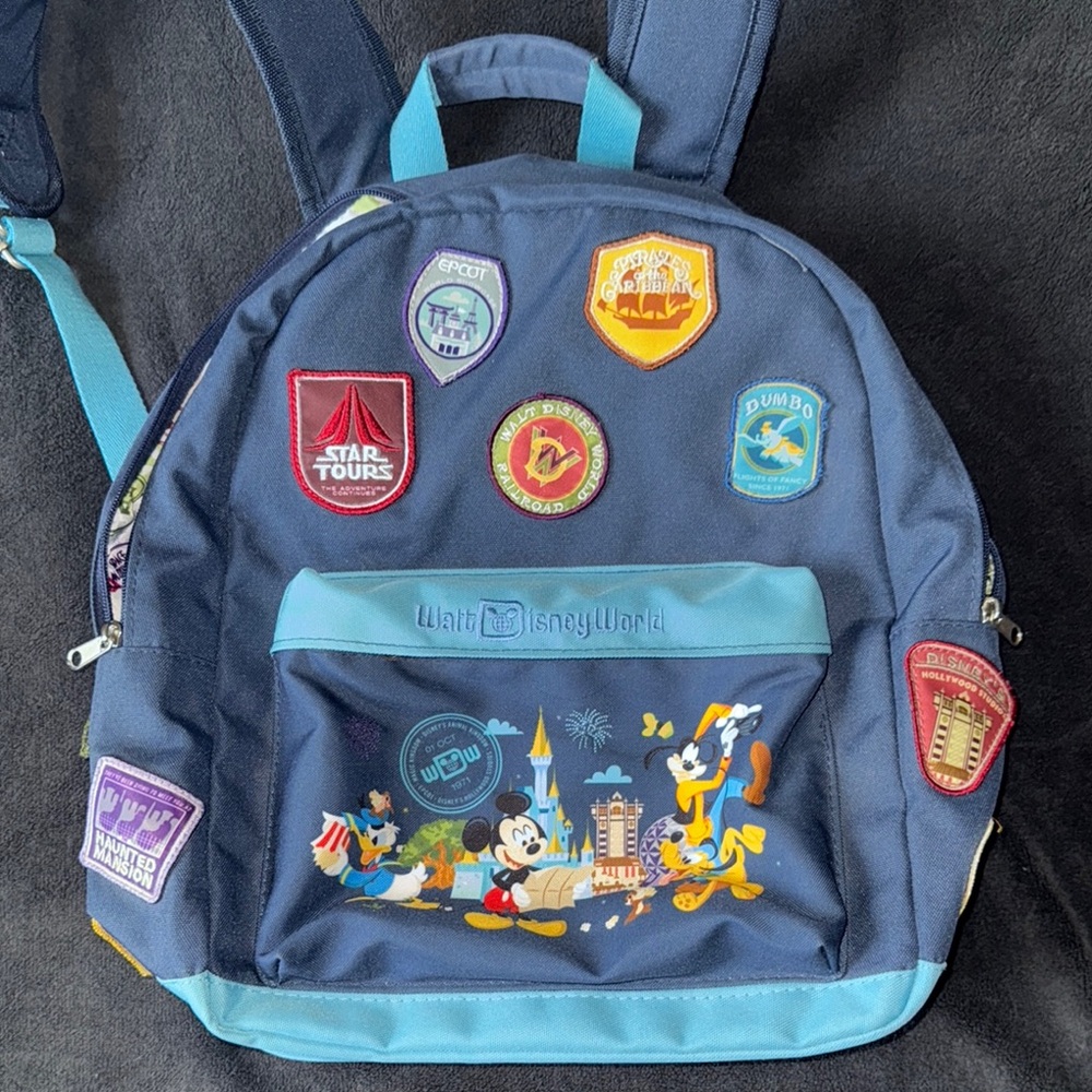 Disney Blue Bag with Vibrant Cartoon Accents